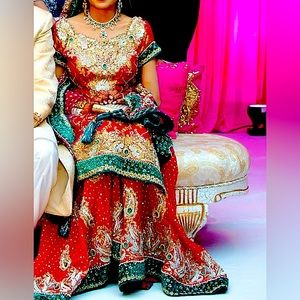 Shaadi Valima Mehndi 3 piece wedding outfit lengha Pakistani designer